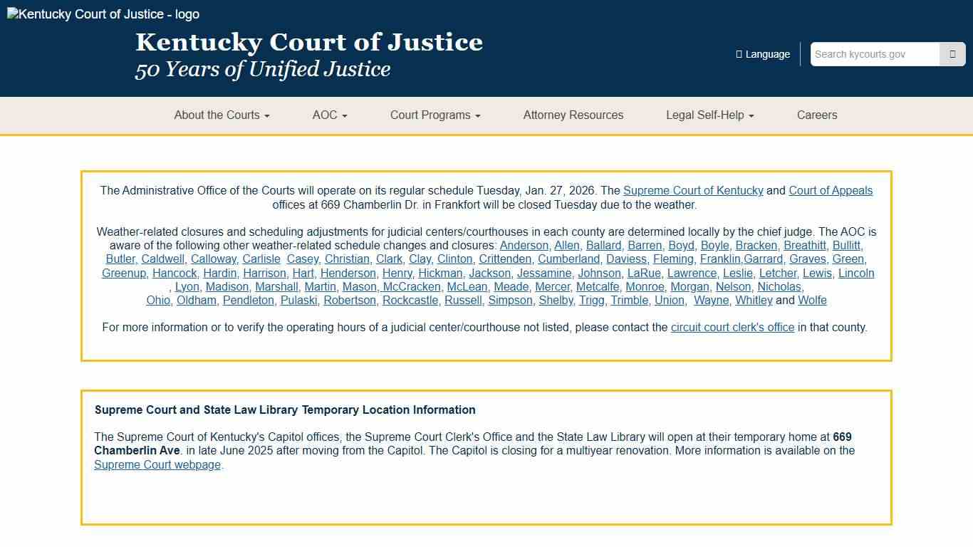 Kentucky Court of Justice - Kentucky Court of Justice